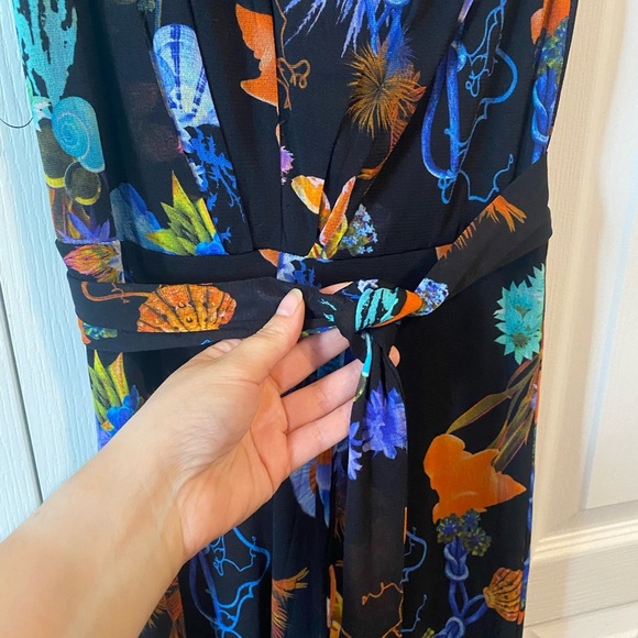 NWT FUZZI sleeveless black printed wide leg jumpsuit size extra small - Picture 6 of 6